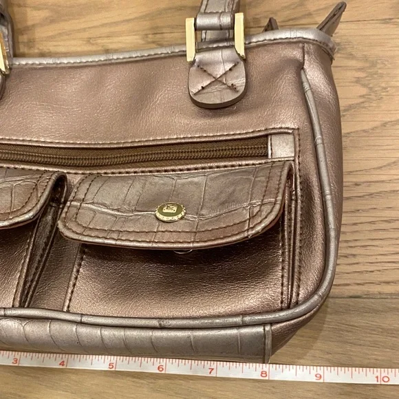 Y2K Liz Claiborne Rose Gold Shoulder Bag - Picture 10 of 13